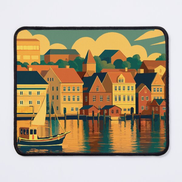 Item preview, Germany - Flensburg  Colorful Harborfront and boat designed and sold by darekkocurek.