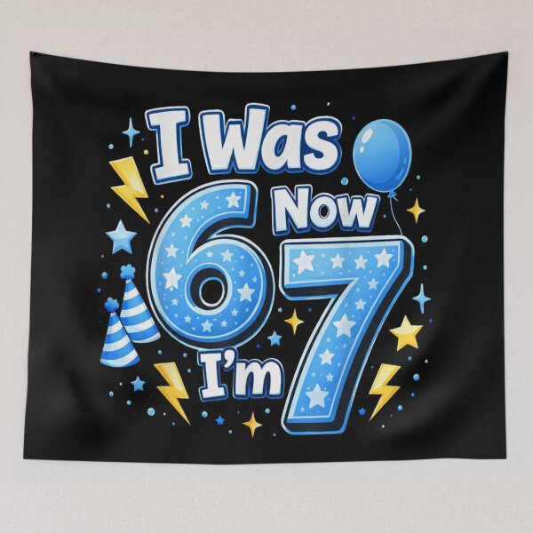 Item preview, I Was 6 Now I'm 7 Kids Seventh Birthday Party Shirt designed and sold by LittleNhutton.