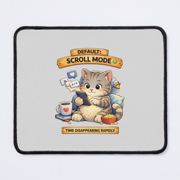 Item preview, Funny Cat Default Scroll Mode Cat Humor Adulting Survival Meme designed and sold by Mindworx21.