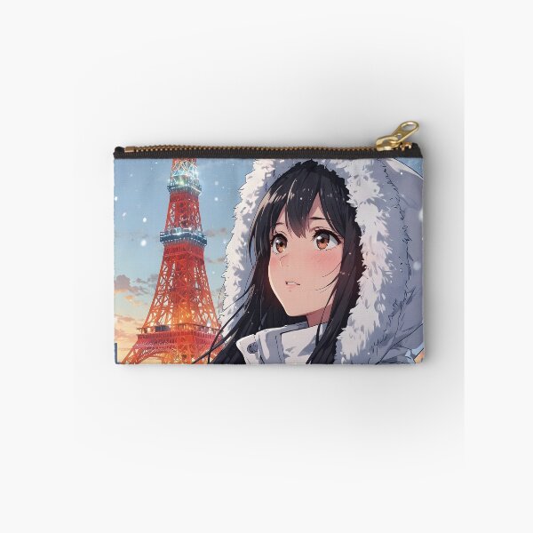 Item preview, Tokyo Tower Winter Snow - Anime Girl Makoto Shinkai Style Japan Snowfall designed and sold by Chibifaceneko.