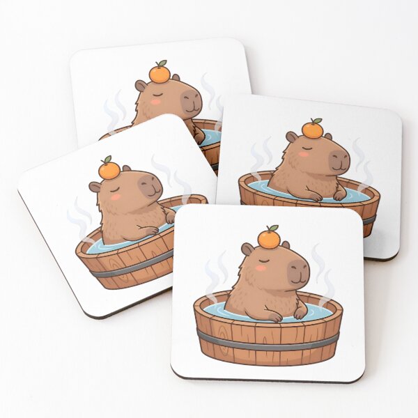 Item preview, Chill Zen Capybara - Meditating in Warm Water with Orange designed and sold by AlanyaArtX.