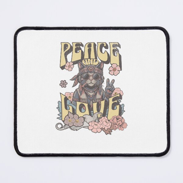 Item preview, Peace And Love Cat – Hippie Boho Cat Design designed and sold by Proto Lab Studio.