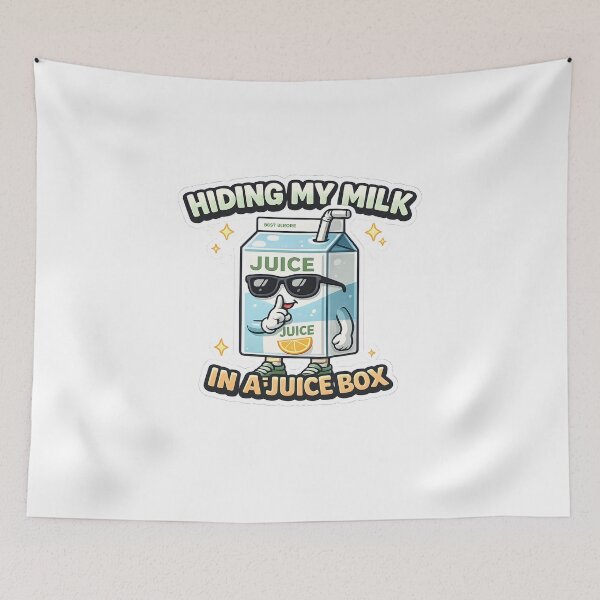 Artikelvorschau, Hiding My Milk Funny Juice Box Meme entworfen und verkauft von giachem99.