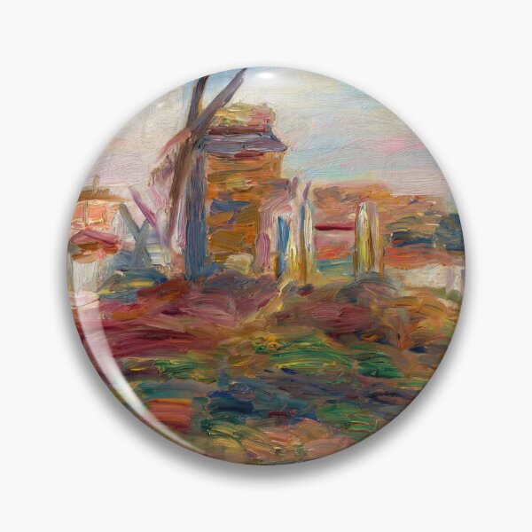 Item preview, Moulin Sur La Colline De Montmartre by Pierre-Auguste Renoir: Vibrant Impressionist Landscape designed and sold by artofuniverse.