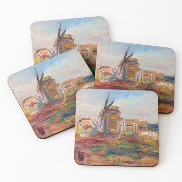 Item preview, Moulin Sur La Colline De Montmartre by Pierre-Auguste Renoir: Vibrant Impressionist Landscape designed and sold by artofuniverse.