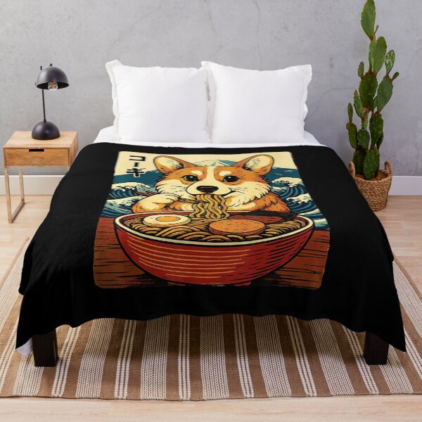 Item preview, Cute Corgi Eating Ramen Japanese Style Illustration designed and sold by titanlevi.