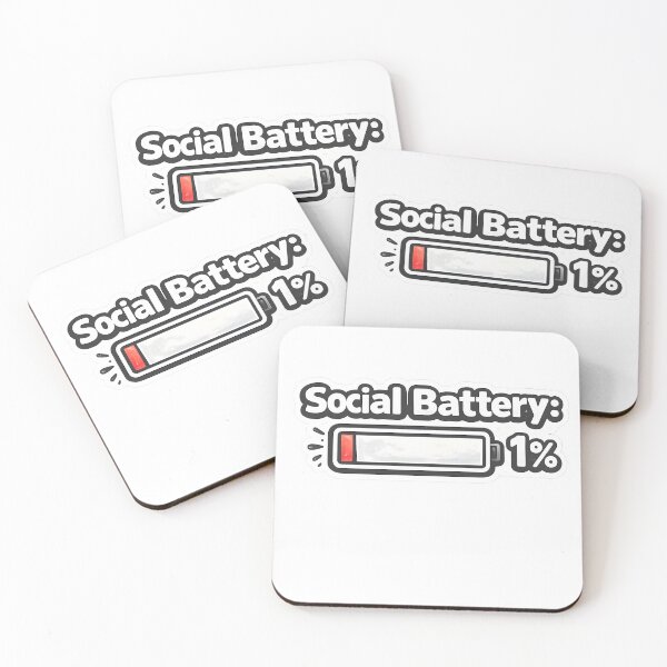 Item preview, Social Battery 1% Introvert Humor Design designed and sold by giachem99.