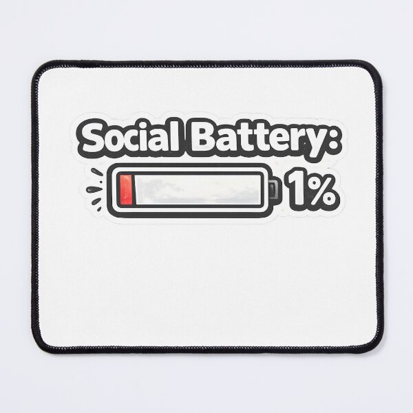 Item preview, Social Battery 1% Introvert Humor Design designed and sold by giachem99.