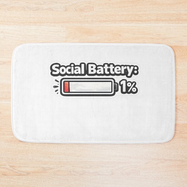 Item preview, Social Battery 1% Introvert Humor Design designed and sold by giachem99.