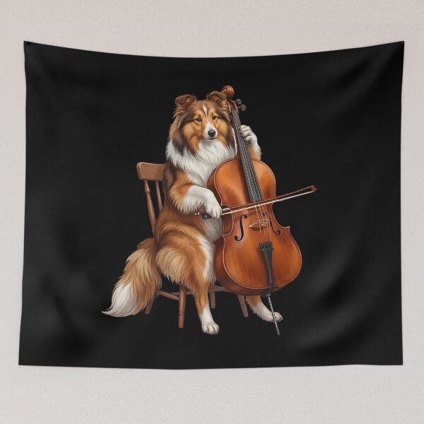 Item preview, Shetland Sheepdog Playing Cello Player Cellist Dog Lover designed and sold by TerryConnells.