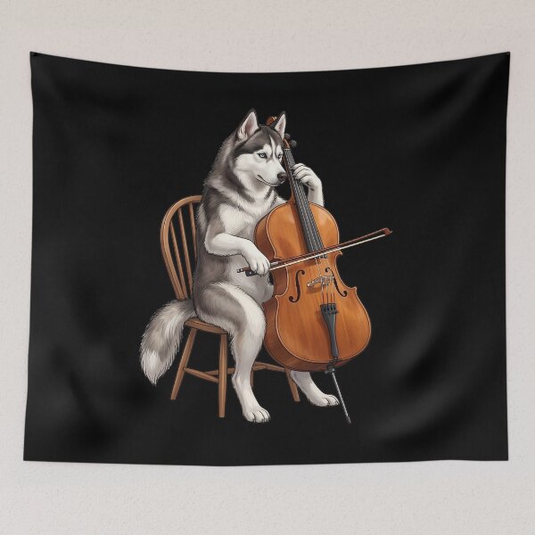 Item preview, Siberian Husky Playing Cello Player Cellist Dog Lover designed and sold by TerryConnells.