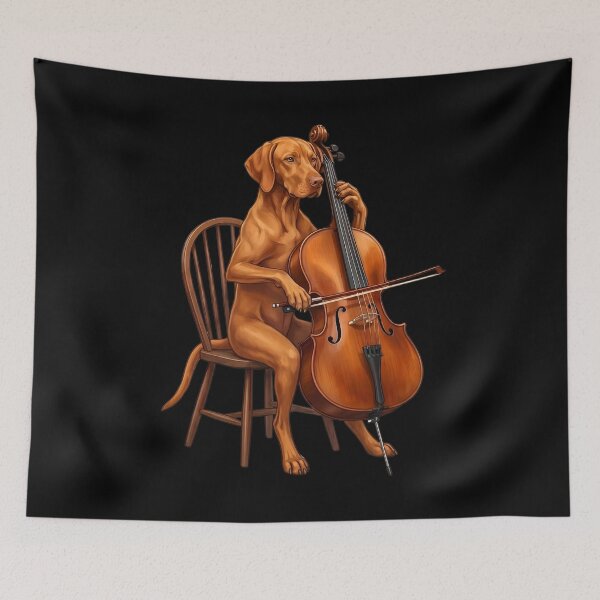 Item preview, Vizsla Playing Cello Player Cellist Dog Lover designed and sold by TerryConnells.