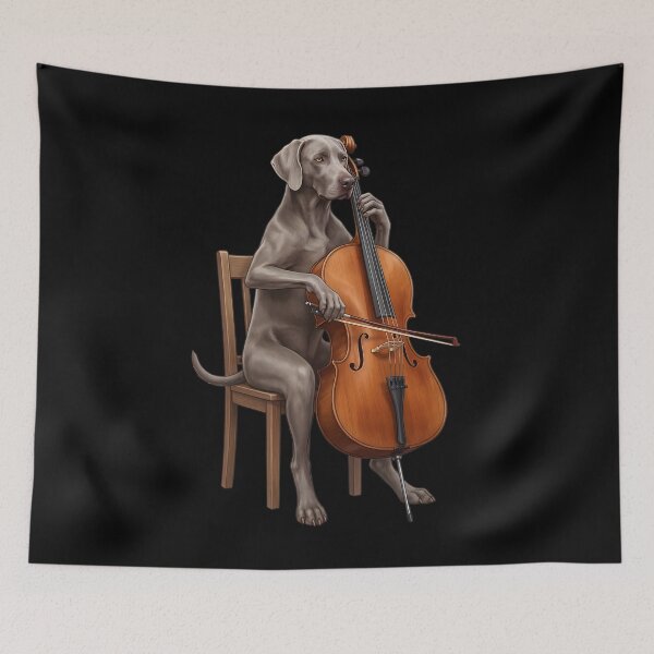 Item preview, Weimaraner Playing Cello Player Cellist Dog Lover designed and sold by TerryConnells.