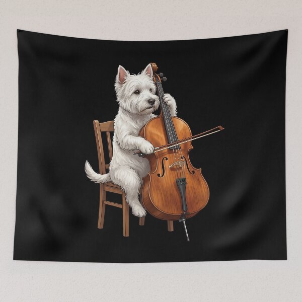 Item preview, West Highland White Terrier Playing Cello Player Cellist Dog Lover designed and sold by TerryConnells.