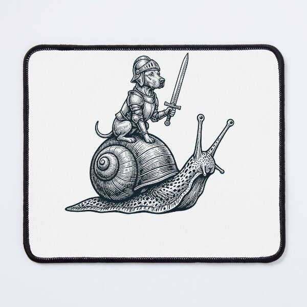 Item preview, Vinatge Rhodesian Ridgeback Riding Snail Medieval Knight Dog Lover designed and sold by DoodleTortle.