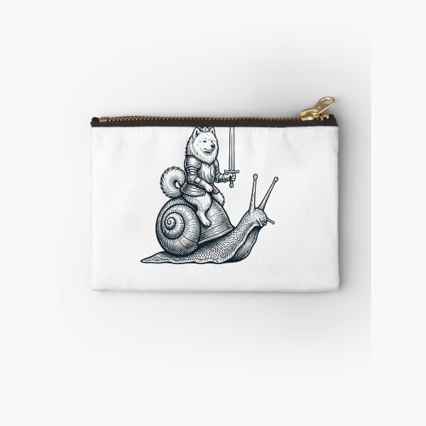 Item preview, Vinatge Samoyed Riding Snail Medieval Knight Dog Lover designed and sold by DoodleTortle.