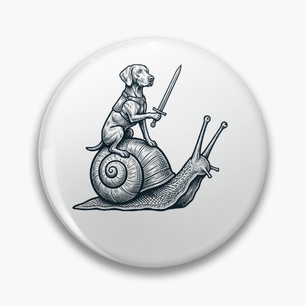 Item preview, Vinatge Weimaraner Riding Snail Medieval Knight Dog Lover designed and sold by DoodleTortle.