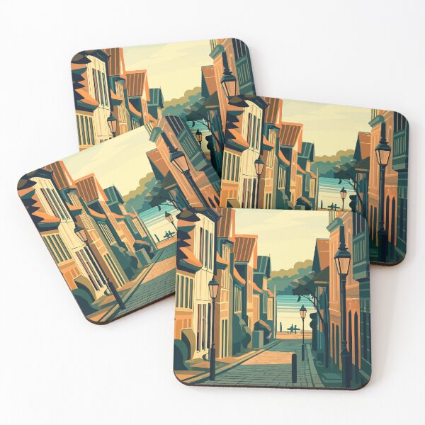 Item preview, Flensburg - Cozy Old Town Alley by the Water designed and sold by darekkocurek.