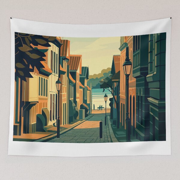 Item preview, Flensburg - Cozy Old Town Alley by the Water designed and sold by darekkocurek.