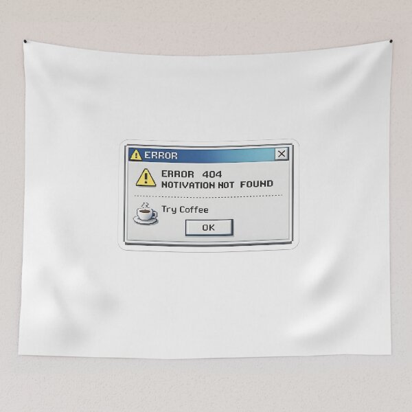 Item preview, 404 Motivation Not Found Retro Error Design designed and sold by giachem99.