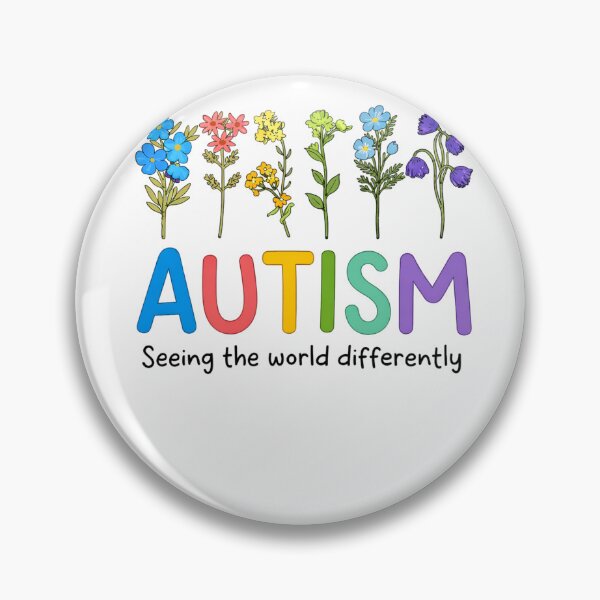 Item preview, Autism Seeing The World Differently Floral Quote designed and sold by margamPagenberg.