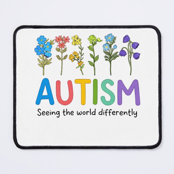 Item preview, Autism Seeing The World Differently Floral Quote designed and sold by margamPagenberg.