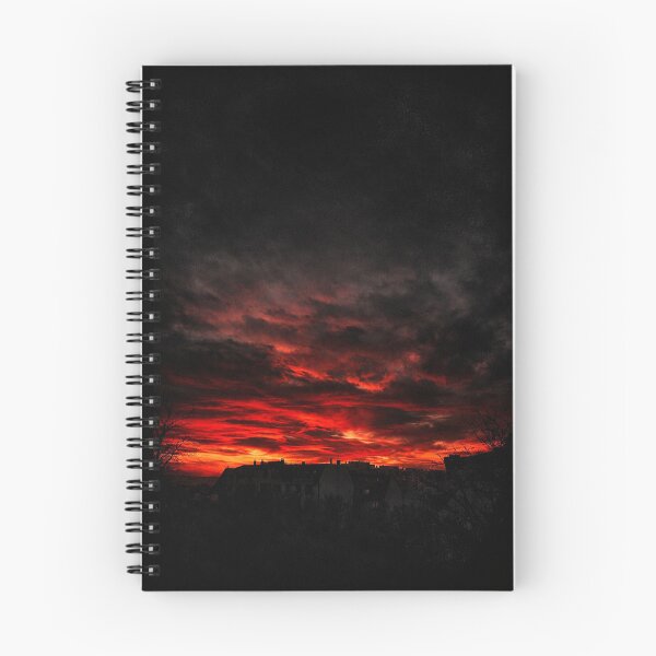 Item preview, Red Sunset Sky – Dark Dramatic Skyline Photography Print, Gothic Apocalyptic Aesthetic designed and sold by Dlilium.