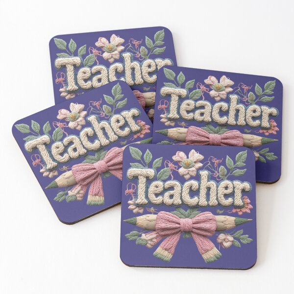 Item preview, Cozy Crochet Teacher Embroidery Design with Pencil Bow and Florals designed and sold by sanorastyle.