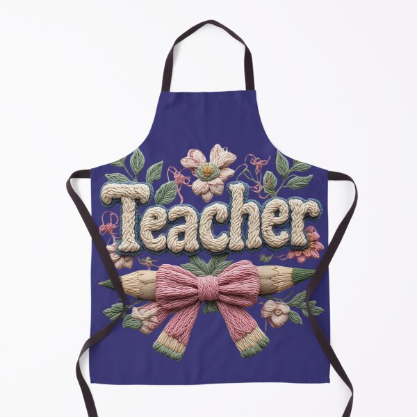 Item preview, Cozy Crochet Teacher Embroidery Design with Pencil Bow and Florals designed and sold by sanorastyle.