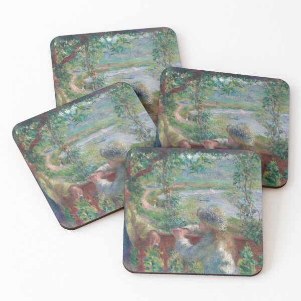 Item preview, Near the Lake by Pierre-Auguste Renoir: Impressionist Riverside Fine Art Poster designed and sold by artofuniverse.