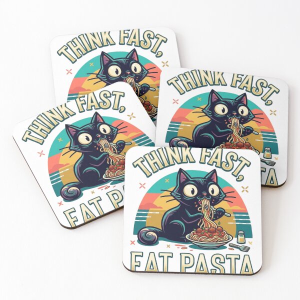 Item preview, Think Fast Eat pasta designed and sold by Tshirtpedia.