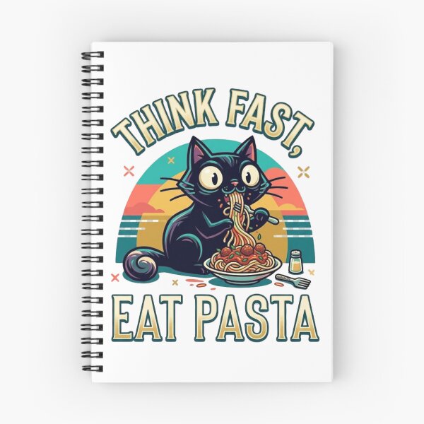 Item preview, Think Fast Eat pasta designed and sold by Tshirtpedia.