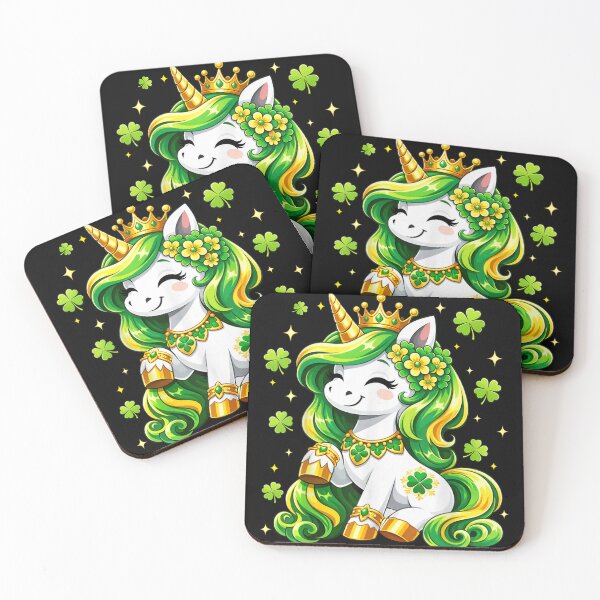 Item preview, Lucky St Patricks Day Unicorn Shamrock Cute Irish Unicorn Shirt designed and sold by DienesAngele.