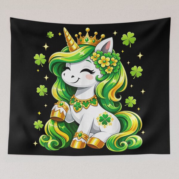 Item preview, Lucky St Patricks Day Unicorn Shamrock Cute Irish Unicorn Shirt designed and sold by DienesAngele.