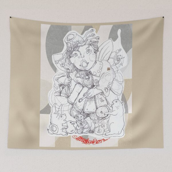 Item preview, Elf Playing Stones Xylophone and Musical Toys  (Drawing by ACCI) designed and sold by VanyssaGraphics.