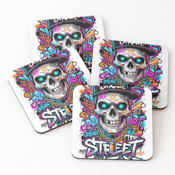 Item preview, Graffiti Skull Street Art – Urban Streetwear Style Illustration designed and sold by Beauty Hand LK.