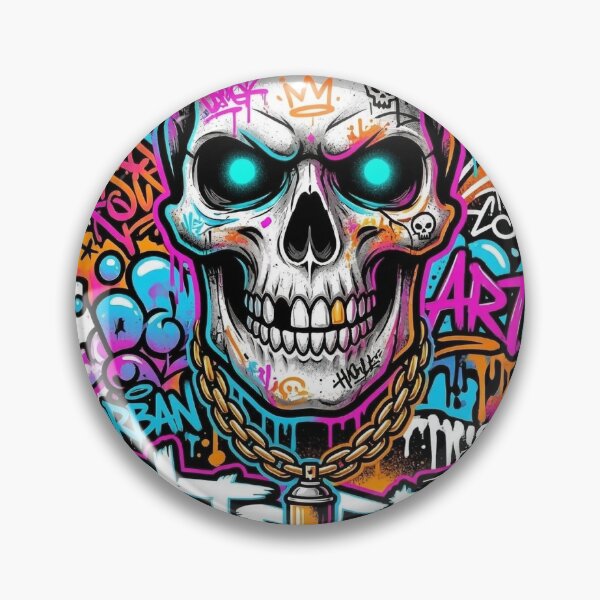 Item preview, Graffiti Skull Street Art – Urban Streetwear Style Illustration designed and sold by Beauty Hand LK.