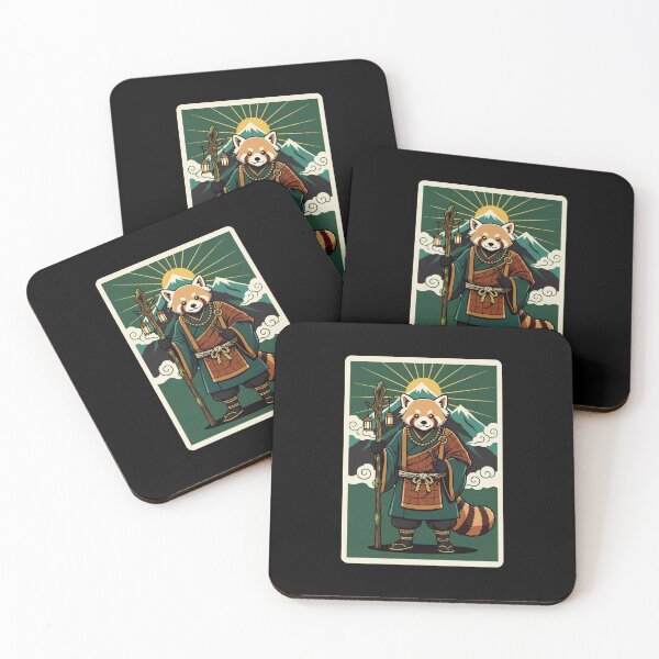 Item preview, Red Panda Monk Japanese Mountain Illustration designed and sold by JordynLadukeg65.