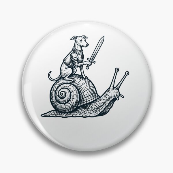 Item preview, Vinatge Whippet Riding Snail Medieval Knight Dog Lover designed and sold by DoodleTortle.