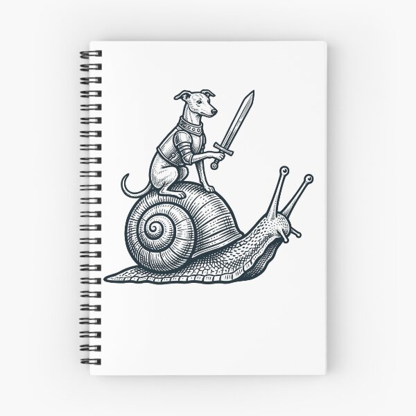 Item preview, Vinatge Whippet Riding Snail Medieval Knight Dog Lover designed and sold by DoodleTortle.