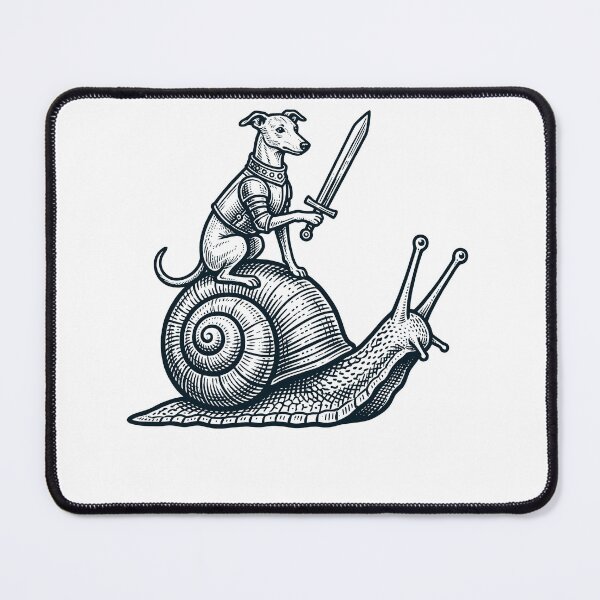 Item preview, Vinatge Whippet Riding Snail Medieval Knight Dog Lover designed and sold by DoodleTortle.