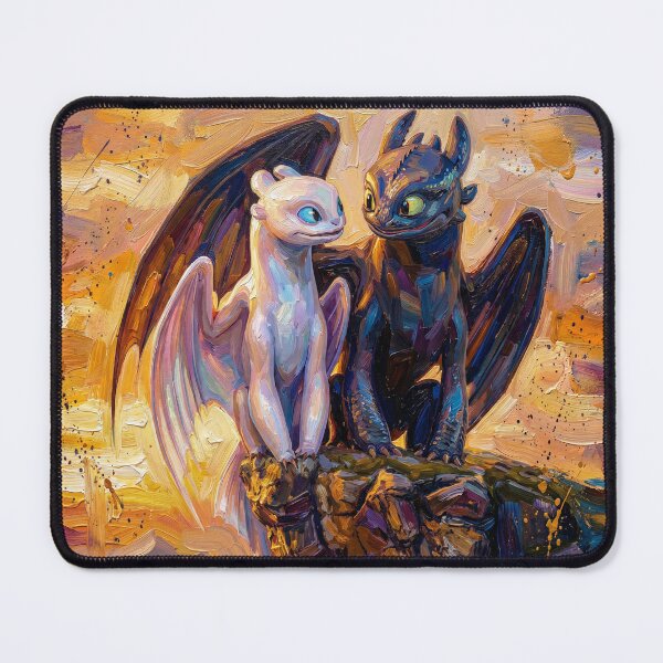 Item preview, Romantic Fantasy Art of an Affectionate Yin and Yang Dragon Couple Sharing a Moment designed and sold by ARTCREATESHOP.