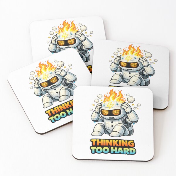 Item preview, Thinking Too Hard Funny Robot designed and sold by the-dovlat.