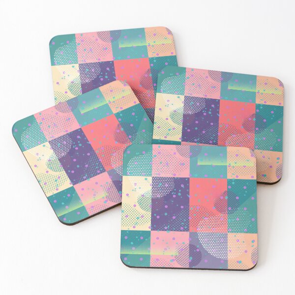 Item preview, Colorful Pastel Geometrical Abstract Pattern with Dots and Squares  designed and sold by AlinaSCorner.
