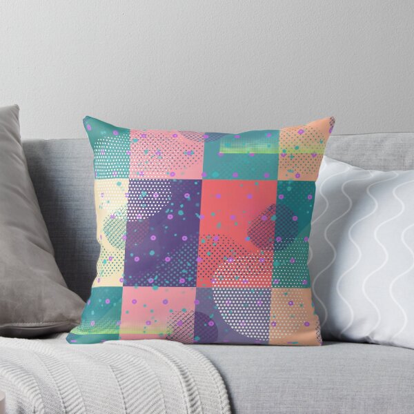 Item preview, Colorful Pastel Geometrical Abstract Pattern with Dots and Squares  designed and sold by AlinaSCorner.