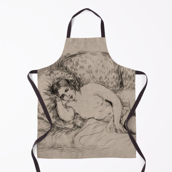 Item preview, Nude Woman Reclining by Pierre-Auguste Renoir: Sepia Nude Fine Art Poster designed and sold by artofuniverse.