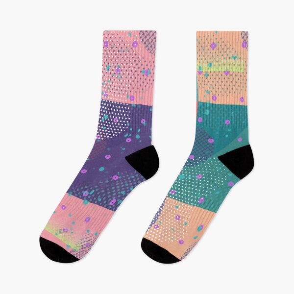 Item preview, Colorful Pastel Geometrical Abstract Pattern with Dots and Squares  designed and sold by AlinaSCorner.