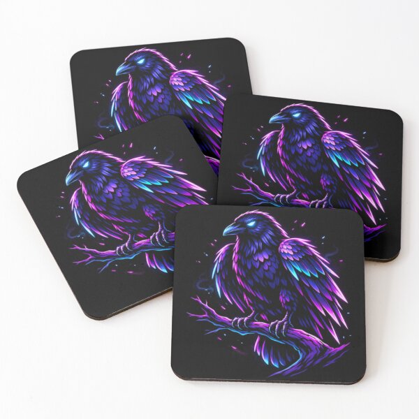 Artikelvorschau, Neon Raven Glow – Cyberpunk Mystic Bird Streetwear entworfen und verkauft von WittyWear Designs.
