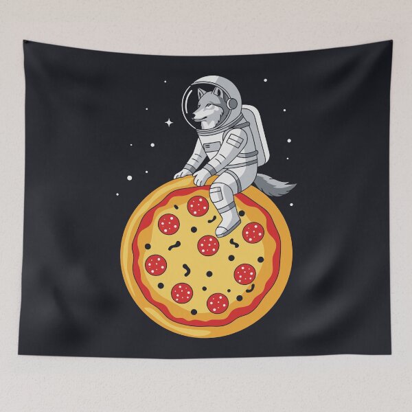 Item preview, Astronaut Wolf Pizza Planet designed and sold by Amir Faysal.