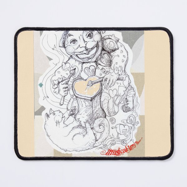 Item preview, Heart Clown Drummer and Musical Lover Cat  (Drawing by ACCI) designed and sold by VanyssaGraphics.